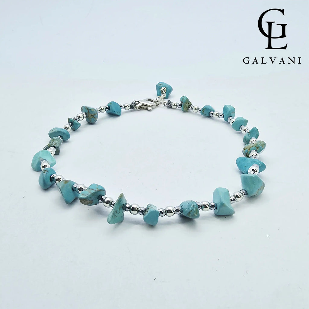 CAVIGLIERA RIVA Argento 925 Howlite turchese