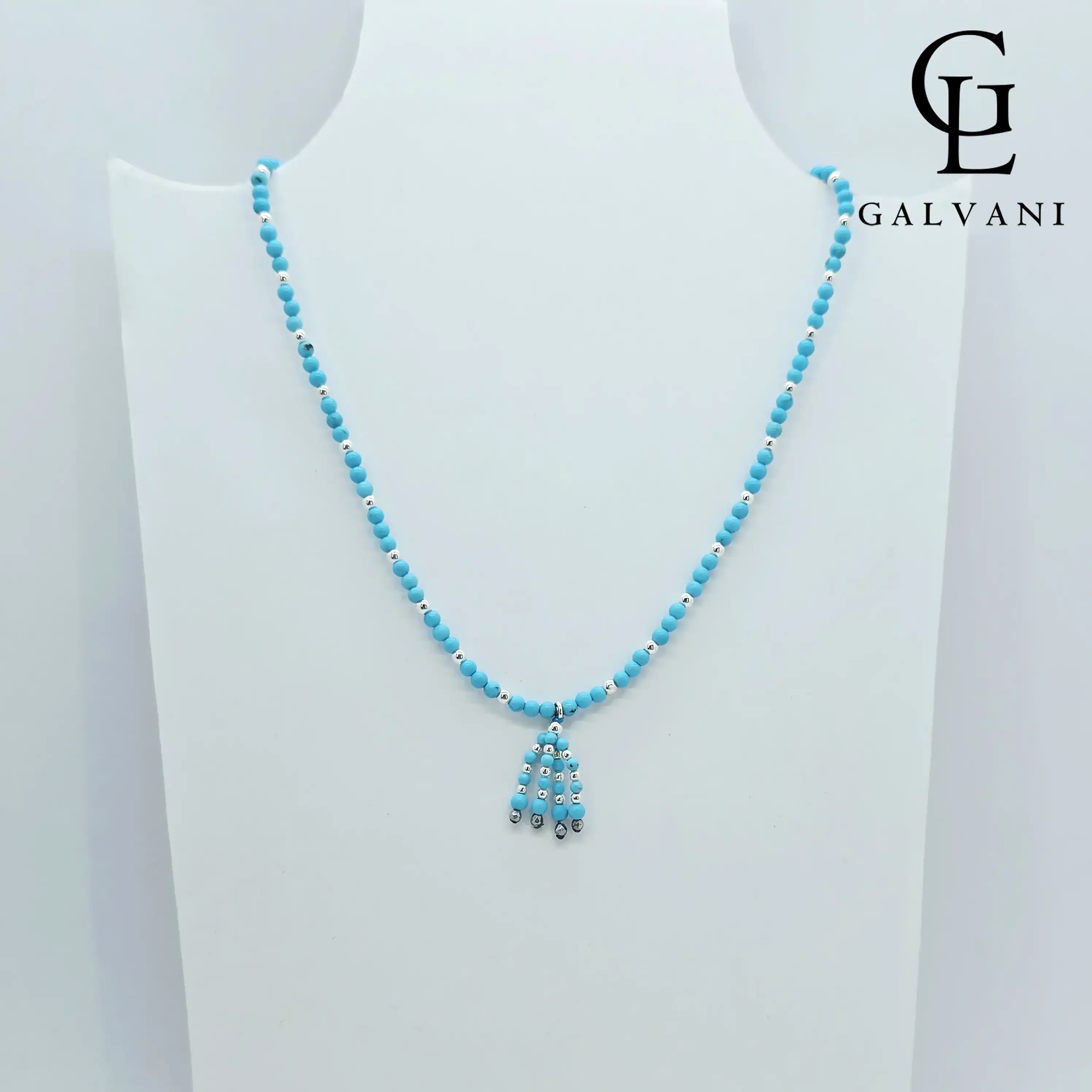 COLLANA CAPRI Argento 925 Howlite turchese girocollo