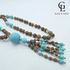 COLLANA MEDUSA Elefhant skin Howlite turchese Ematite Acciaio