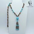 COLLANA MEDUSA Elefhant skin Howlite turchese Ematite Acciaio