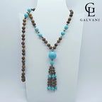 COLLANA MEDUSA Elefhant skin Howlite turchese Ematite Acciaio