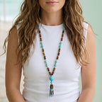COLLANA MEDUSA Elefhant skin Howlite turchese Ematite Acciaio