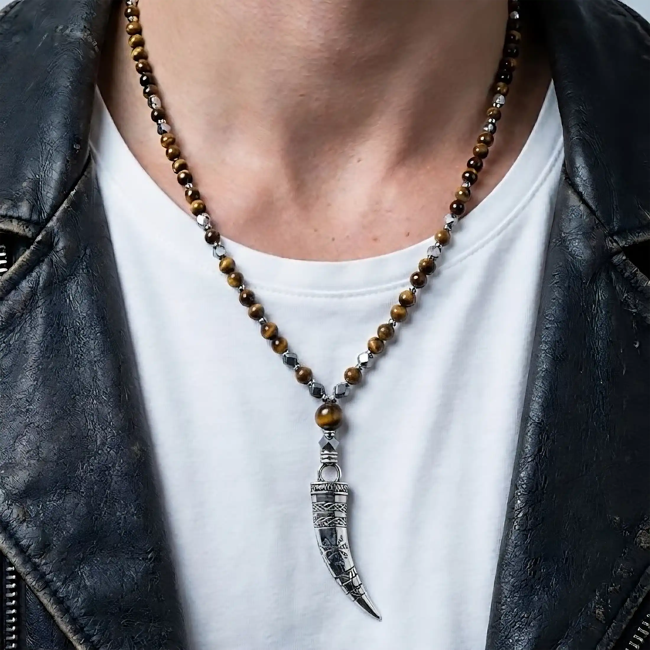 COLLANA TIGER'S LUCK Occhio di tigre Ematite