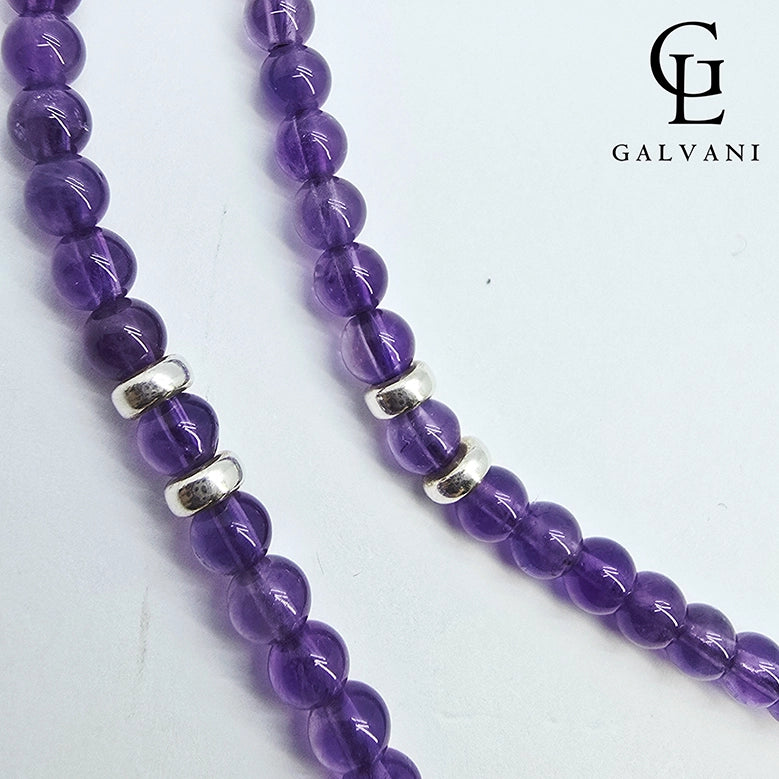 Dettaglio collana ametista in argento 925 Galvani