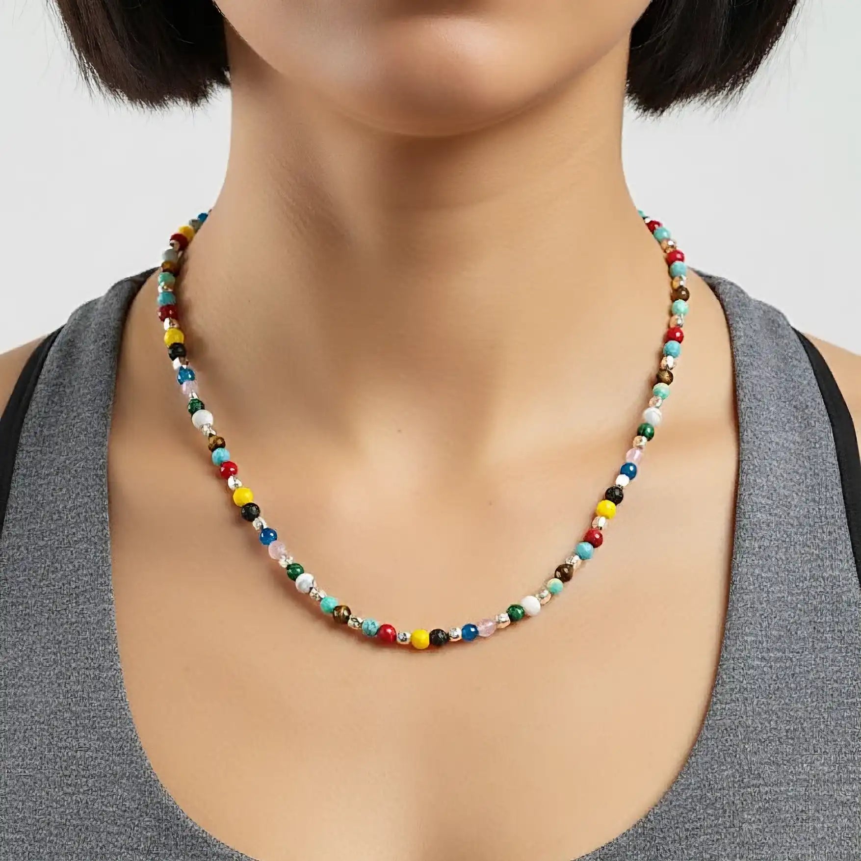 Collana Iride donna con mix di pietre naturali in argento 925 Galvani Gioielli