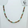 Collana Safari con agalmatolite elephant skin in argento 925 Galvani vista frontale