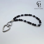 Bracciale portacellulare Incudine con pietre onice ed ematite Galvani stile deciso vista frontale
