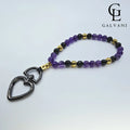 Bracciale portacellulare Nebulosa con pietre onice ed ematite Galvani vista frontale