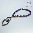 Bracciale portacellulare Nebulosa con pietre onice ed ematite Galvani vista frontale