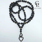 Tracolla portacellulare con perla nera sintetica Galvani accessorio elegante vista frontale